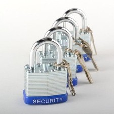 4 Piece Set 40mm Laminated Locks Tool Security Padlock Keyed the Same Alike