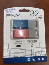 PNY USB 2.0 Flash Drives 32GB, Assorted P-FD32GX2ODM-GE Brand New