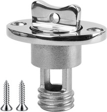 Marine Drain Plug Kit, Stainless Steel Boat Plug, Oval Garboard Silver