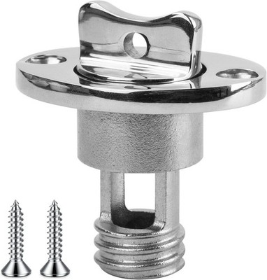Marine Drain Plug Kit, Stainless Steel Boat Plug, Oval Garboard Silver