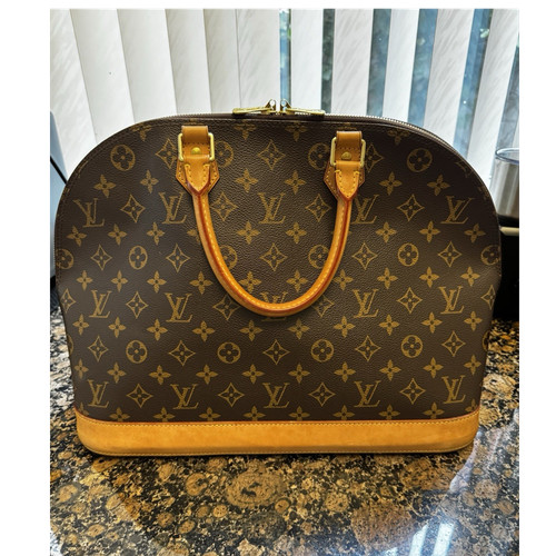 Louis Vuitton Alma GM Monogram Top Handle Bag, Canvas Leather, with Dust Bag