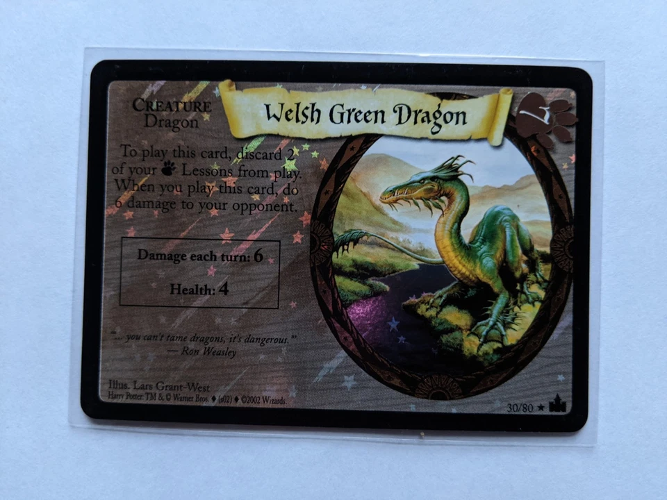 Harry Potter TCG Adventures at Hogwarts Welsh Green Dragon Foil 30/80 - Image 3 of 4
