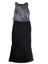 Vintage Teddi Evening Dress Womens 10-12 Cocktail Elegant Black Sleeveless
