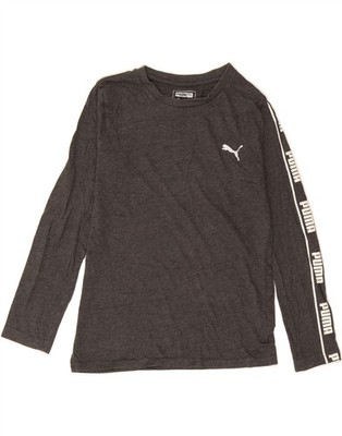 Puma Jungen Grafik Top Langarm 10-11 Jahre mittelgrau Baumwolle SB07