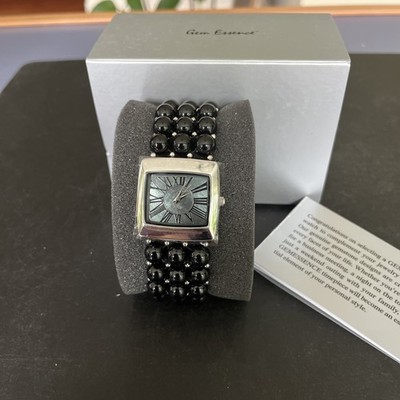 Gem Essence Ladies Watch with Black Bead Strap
