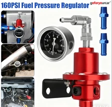 Universal 0-160 PSI Adjustable Auto Car Fuel Pressure Regulator W/Oil Gauge Kit