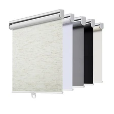 Cordless Roller Shades Blackout Blinds for Windows Room Darkening Rolled Up