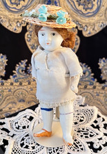 Antique German Bisque Doll Miniature Approx 5"H
