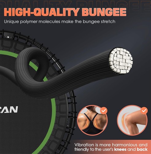BCAN 450/550 LBS Foldable Mini Trampoline, 40"/48"/50" Fitness Trampoline with - Picture 2 of 9