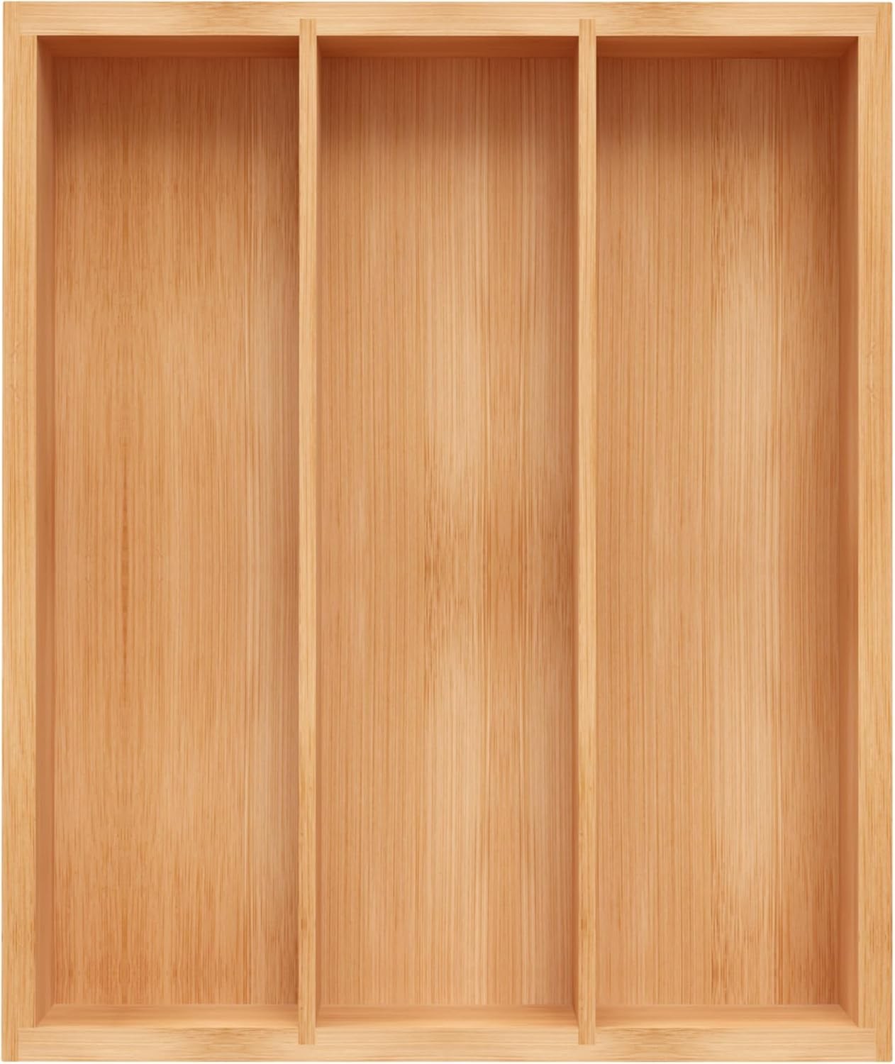 Bamboo Utensil Drawer Organizer, Silverware Tray Organizer, 