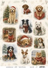 Pooch for Christmas A4 Decoupage Rice Paper, ...