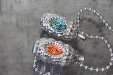 2 pcs Vintage glass pine cones Christmas ornaments Retro decor Xmas tree decor