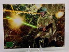 2025 Topps Star Wars Chrome Galaxy Luke Vs The Scout Green Shimmer /199 SWIN-3