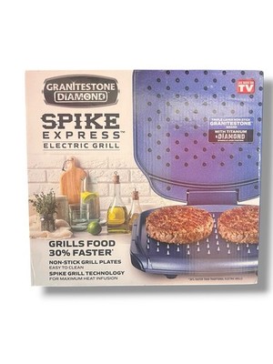 Granitestone Diamond Blue Ultra Durable Non Stick Spike Express Electric Grill