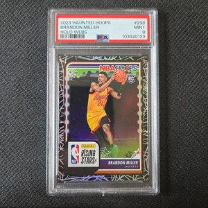 2023-24 Haunted Hoops - Rising Stars Brandon Miller #298 Holo Webs (RC) PSA 9