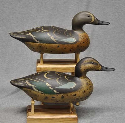 MASON STYLE PREMEIR GRD blue-winged teal PAIR duck decoy Darkfeather Freedman