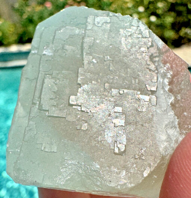 Blue Green Cubic XHL Fluorite Floater with Lovely Structure 108g