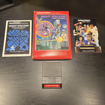 Intellivision Night Stalker 1982 Video Game CIB W/ Manual - No Stickers Overlays