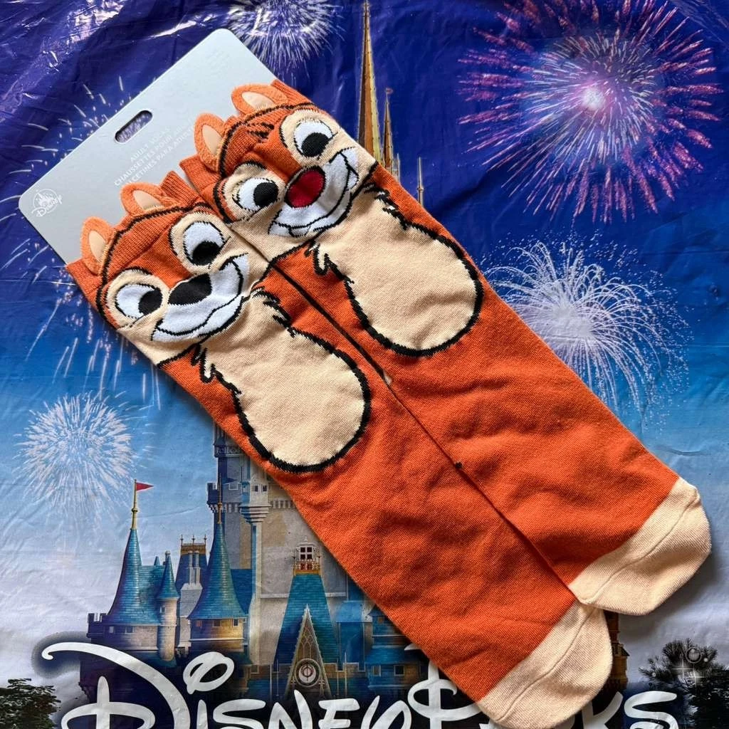 Disney Parks Chip and Dale Crew Socks — 1 Pair, Adult Size — Brand New