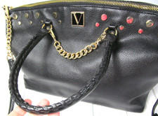 Victoria's Secret Black Purse Crossbody Or Handle Bag Gold Chain Detail 2020 Z2