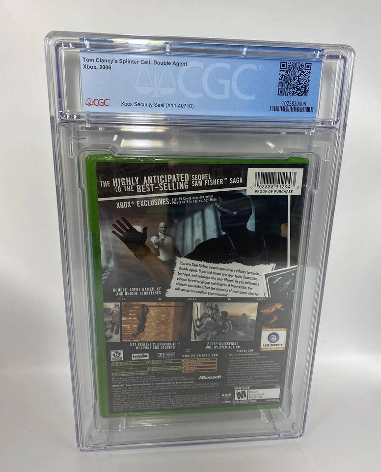 Tom Clancy's Splinter Cell: Double Agent (Microsoft Xbox, 2006) CGC 9.6A+ SEALED - Image 2 of 2