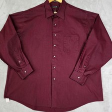 Arrow Mens XXL Burgundy Wrinkle Free Long Sleeve Button Down Dress Shirt