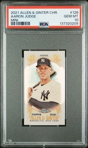 Aaron Judge 2021 Topps Allen & Ginter Chrome Mini Refractor PSA 10 GEM MT POP 10