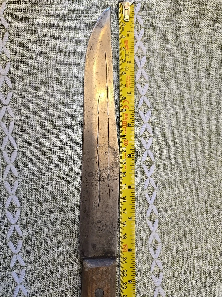 Cuchillo para rebanar hoja vintage antiguo Hickory-758 8", carnicero Foto 3 de 4