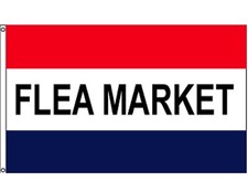3x5 ft FLEA MARKET Red White Blue Retail Business Message NYLON Flag Made in USA