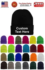 Personalized Text Embroidered Unisex Beanie, Custom Text