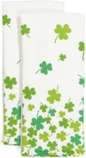 Cascading Shamrocks St Patrick's Day Green Shamrock Kitchen Towels 2 Pack cotton