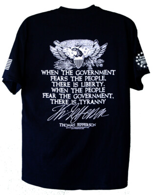 Second Amendment Militia Jefferson Tyranny Liberty T-Shirt Gun Rights New 2A Gun