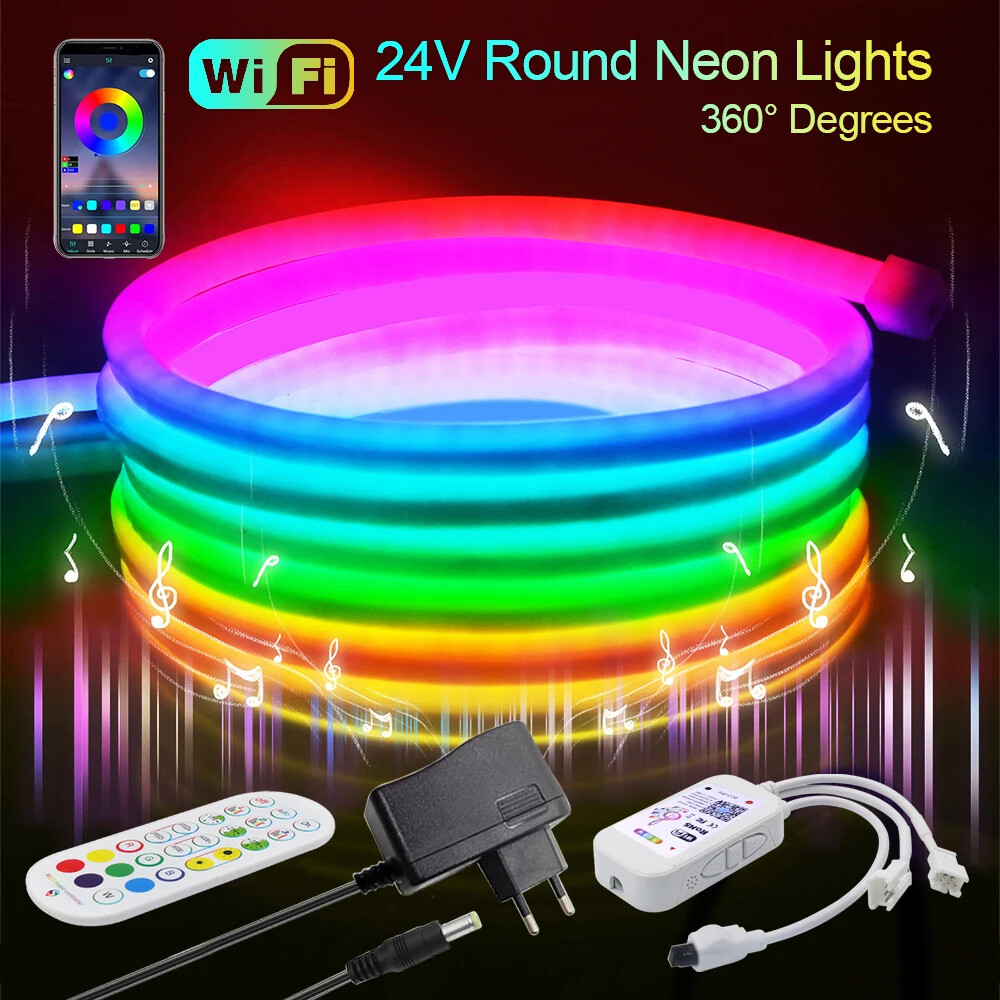 Luz 360 Grados 24V WiFi Bluetooth WS2811 Color Sueño Luz Neón Impermeable RGB