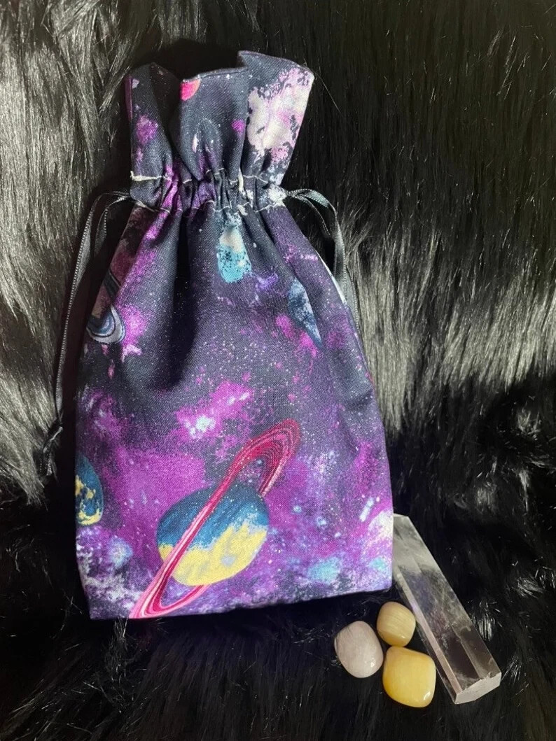 Handmade Tarot Bag for Oracle Cards Runes Lenormand Cosmos Planet Design