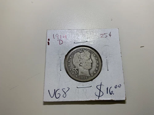 1914-D United States Barber Quarter 25c