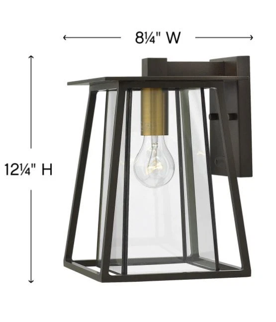 Aplique de pared exterior Hinkley Lighting Walker 1 luz 12-1/4" H con pantalla de vidrio transparente Foto 2 de 4