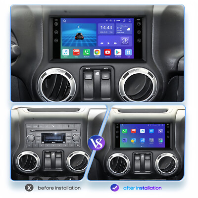 Android13 Auto  Carplay Car Radio Stereo GPS For Jeep Wrangler JK 2007-2017