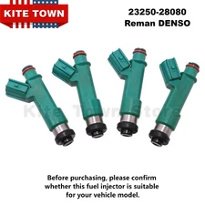 4x Reman Denso 297500-0310 Fuel Injectors For Toyota 2.4L 2AZ-FE 23250-28080