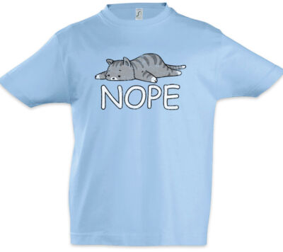 Nope Cat Kinder Jungen T-Shirt meow Katze Katzen Love Fun Grumpy Liebe Cats Miau