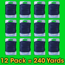 Blue Metallic 02 Needloft Nylon Craft Cord - 12 Spools x 20yds 240 yds USA 