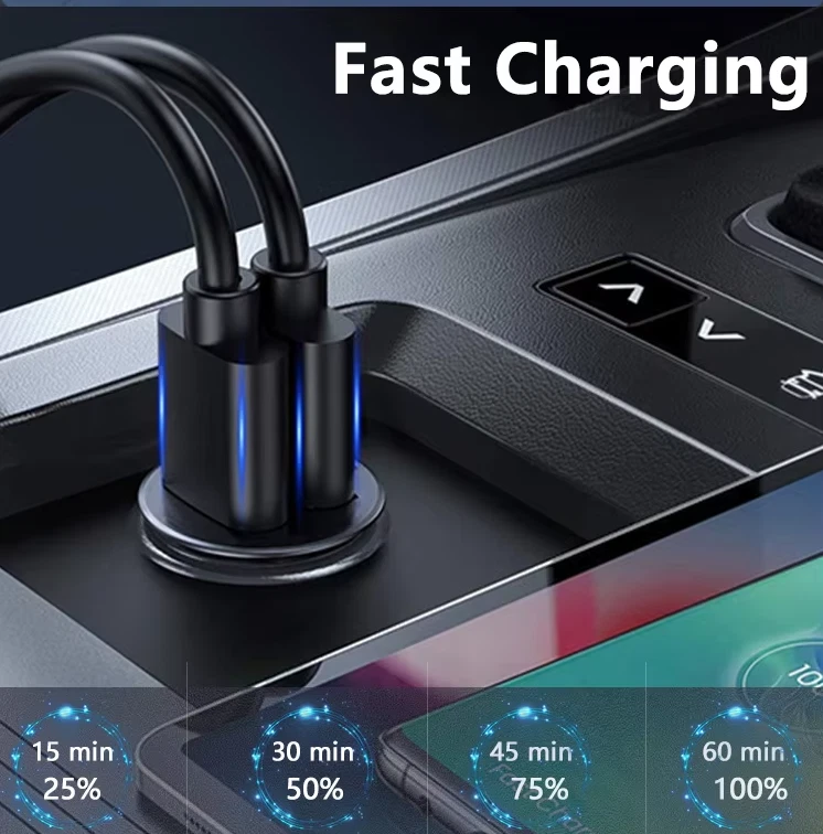 Cargador Coche Encendedor Carga Rápida para Teléfono 100W QC3.0 Mini PD USB Tipo C Foto 4 de 4