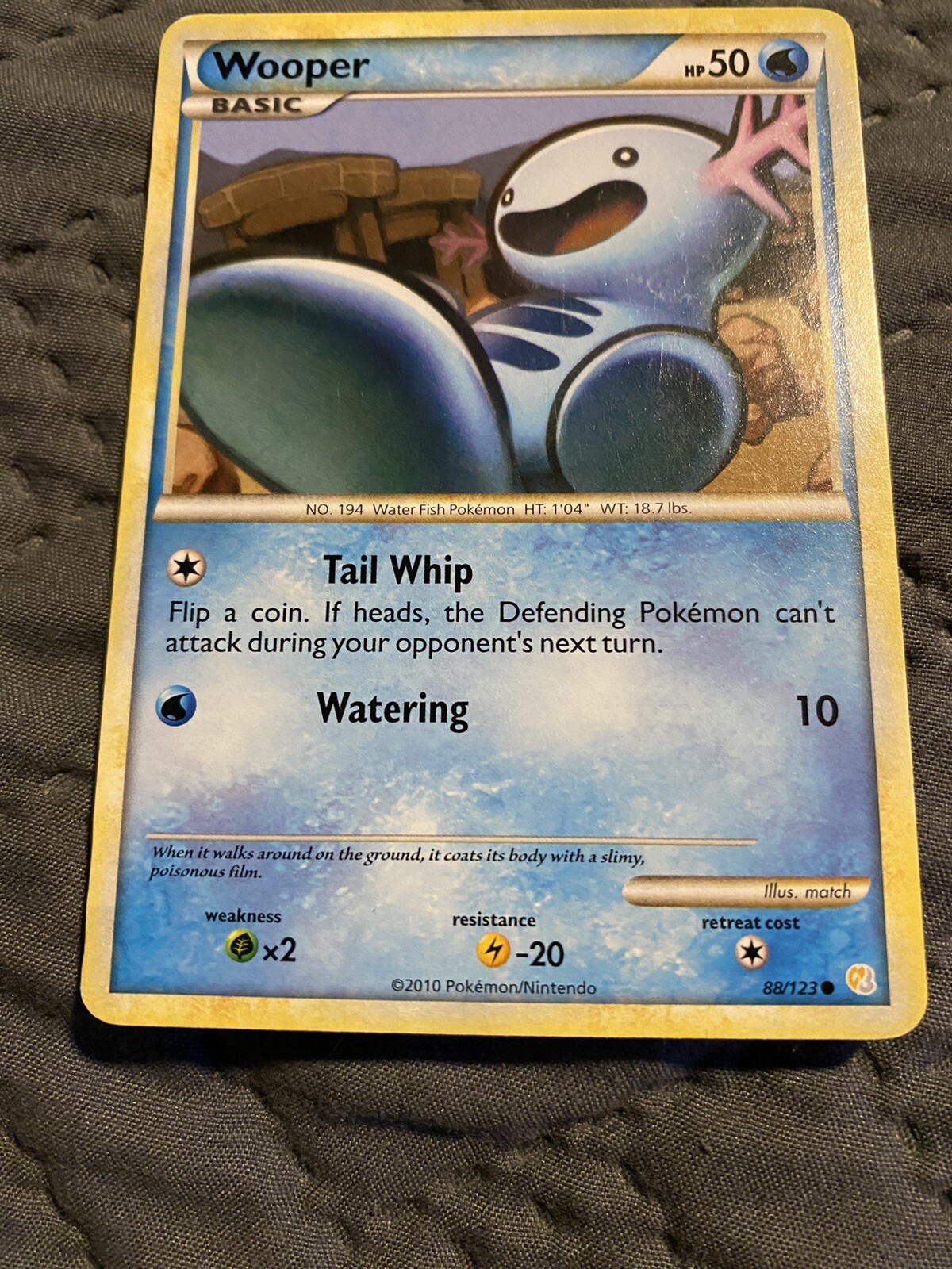 2010 Pokemon 88/123 Wooper HeartGold & SoulSilver