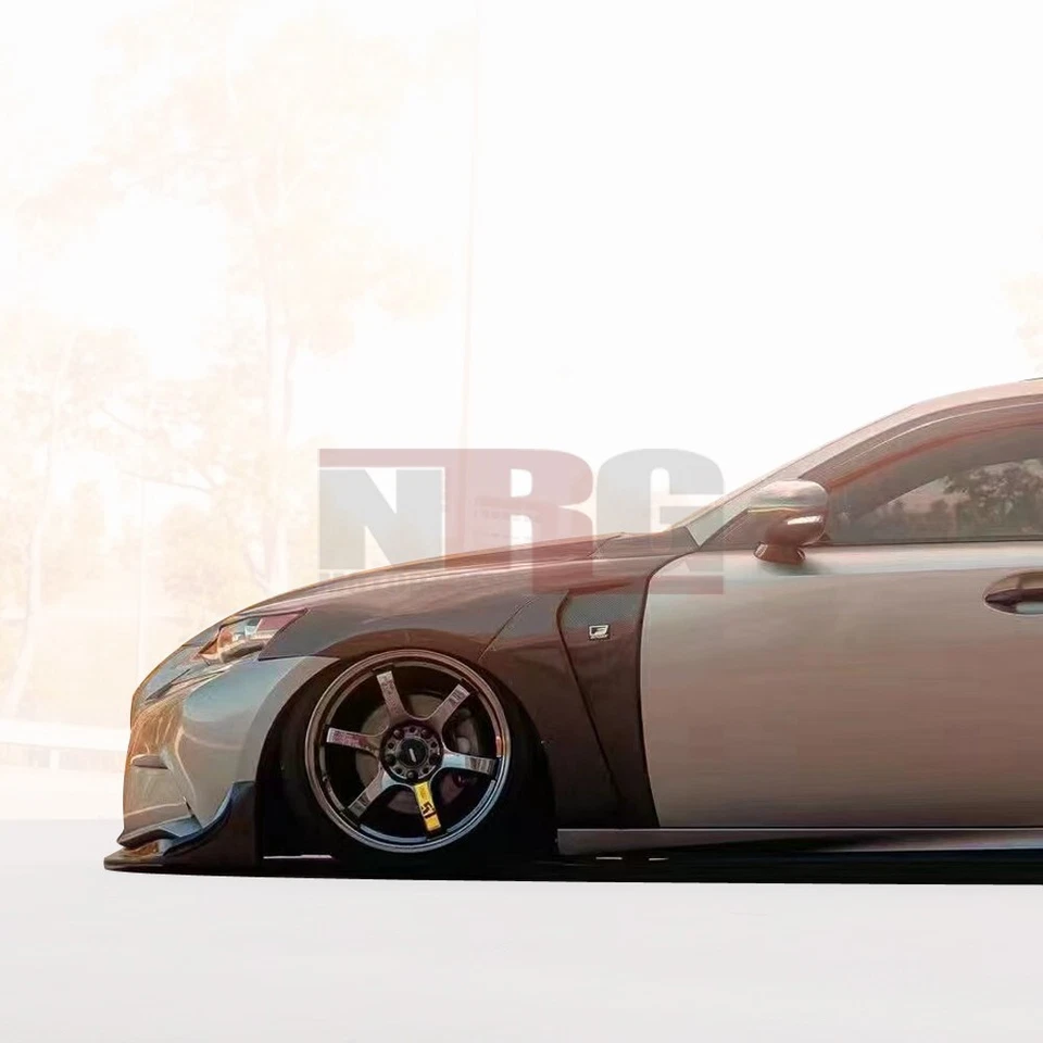 Guardabarros delanteros de fibra de carbono estilo Lexus IS F 2014-2020 IS350 - par Foto 4 de 4