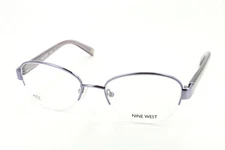 NINE WEST NW1054 517 Purple Grape 51-18-135 Half Rim Eyeglass Frames X452