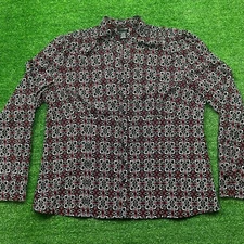 Women's East 5th Stretch Shirt - Size X-Large Red and Black Abstract Print