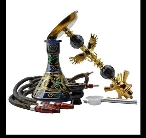 Elegant Fine Large 52cm Shisha Hookah Four Hose Handmade Traditional Gift XMAS - Picture 9 of 55