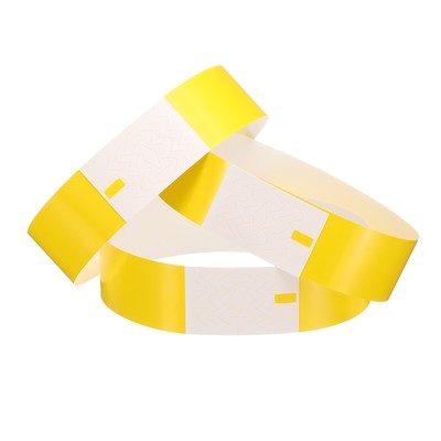 100Pcs Paper Wristbands Waterproof Bulk Bracelet for Events(Fluorescent Yellow)