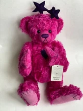 DEB CANHAM ARTIST DESIGNS BIGGER BEARS “GUSSIE GALACTICA” 19” HOT PINK MOHAIR