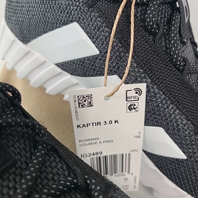 NEW Adidas Unisex-Child Kaptir 3.0 Shoes Sneaker Size 6.5 Black