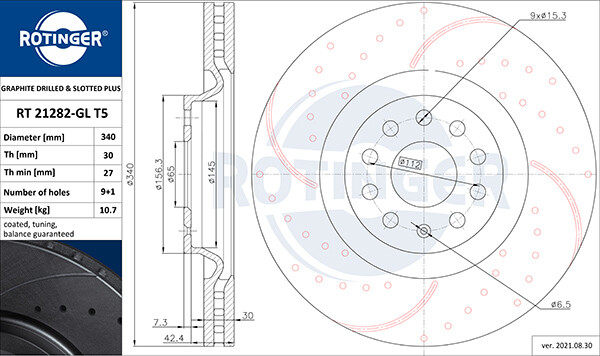 Rotinger 2X Bremsscheibe Vorne Ø340 Mm FüR VW Passat Variant 3G5 2.0 TDI 1.4-image